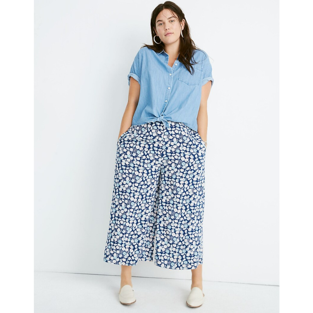 Madewell Huston Pull On Crop Wide Leg French Floral Pants